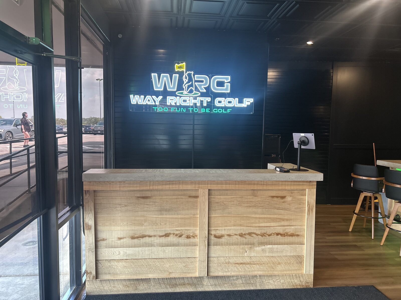Front desk at Way Right Golf in Geneseo, NY